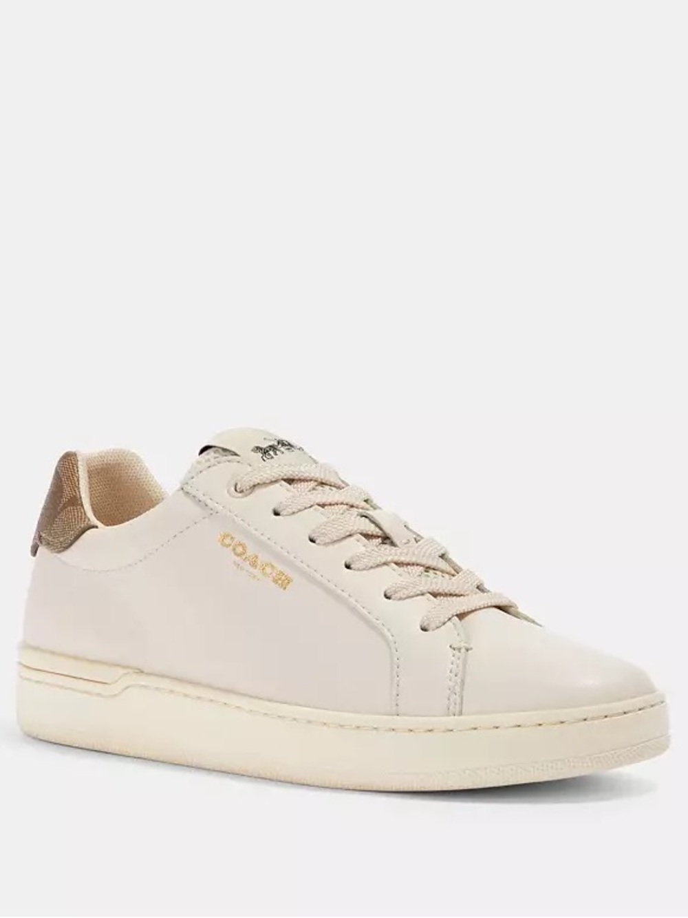Coach clip low top sneaker white leather women’s 11